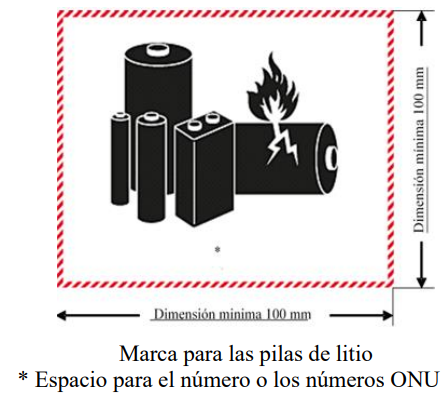 Marca para pilas de baterías de litio