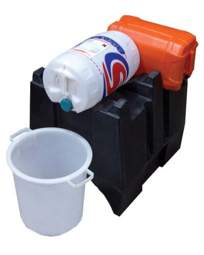 Dispensador horizontal reversible · bidones · trasvase seguro