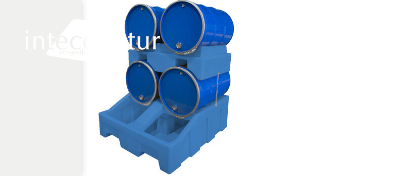 Dispensador con cubeto incorporado · 4 Bidones · Trasvase Seguro