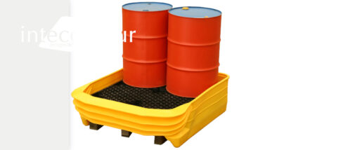 Palete anti-derrame · 400L. · Bidões · Polietileno Palete anti-derrame · 400L. · Bidões · Polietileno